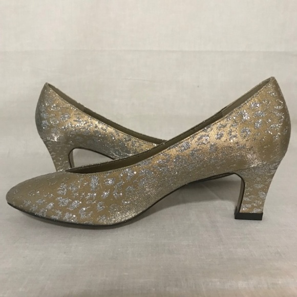 Night Lite Shoes - Night Lite Gold & Silver Sparkling Heels Size 7